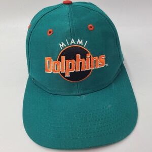 Vintage Miami Dolphins Hat Snapback Logo 7 Aqua Orange NFL Football Logo 90s Men